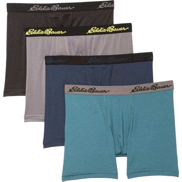 Eddie Bauer 4 Pack Men Mesh Boxer Briefs Breathable Underwear Size Large NEW - Picture 1 of 13